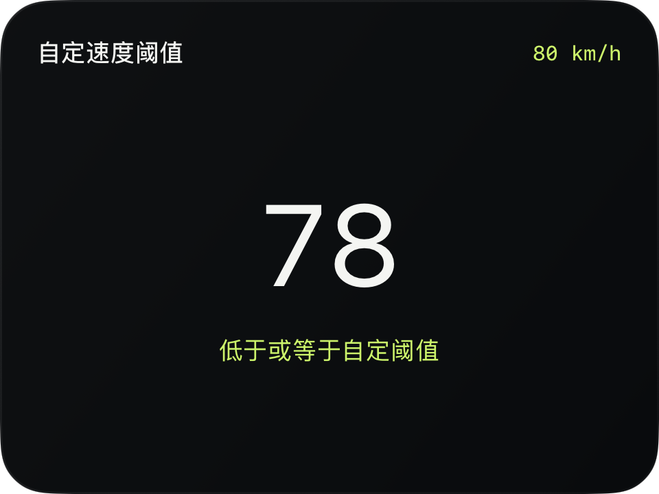 自定义速度阈值的 iOS 原生截图,深色模式